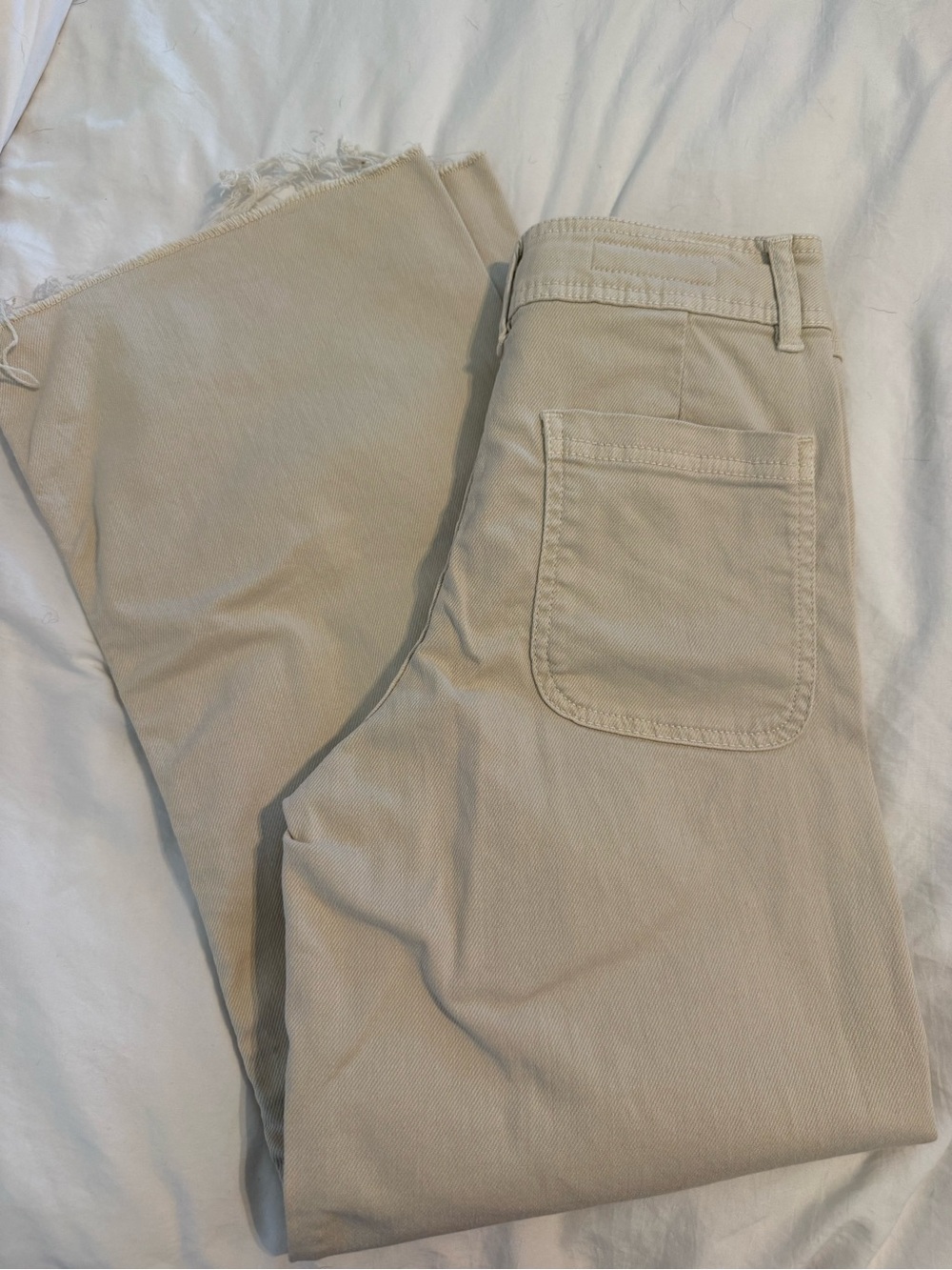Zara Cream Straight Leg Jeans